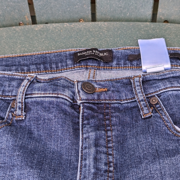 Banana Republic premium denim slim straight women's cropped jeans size 32/28 - Picture 5 of 6